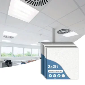 Suspended Ceiling Panel Acoustic Ceilingpanels 2×2 Ft Fiberglass Wool Material Glasswool Drop Ceiling 6000*120mm Tiles