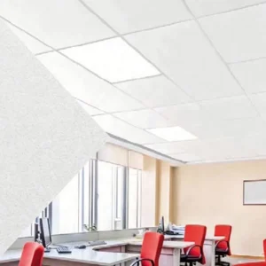 Suspended Ceiling Tiles Absorbing Acoustic Panels Glass Wool Panel Black Fibre Veil for Sound Absorption Square Edge T Grid
