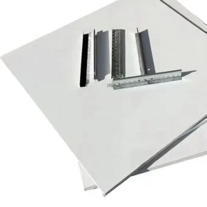 Suspended Grid Ceiling Tile Glass Wool Board One Side Fiber Tissue Fireproof Acoustic Panel Office Panels Sound Proof
