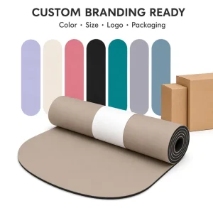 Sweat Absorbent PU Rubber Exercise Mat 183x68cm 4.5mm Capsule Shape Rounded Ends for Hot Yoga Pilates Custom Logo
