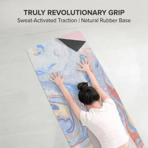 Sweat-Absorbent Suede Yoga Mat 1.5mm Foldable Non-Slip Washable Lightweight Carrying Bag for Hot Yoga Pilates