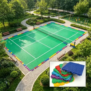 Sweat-Resistant Anti-Slip Interlocking Outdoor Badminton Court Flooring