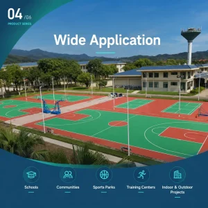 Synthetic Flexible Outdoor PU Sports Court Flooring PU Basketball Court Surface Multi Purposed Sports Flooring Materials