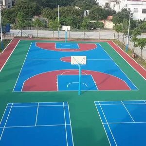 Synthetic Outdoor Shock Absorption Rubber Multi Sports Court Flooring Multi Function Sports Flooring