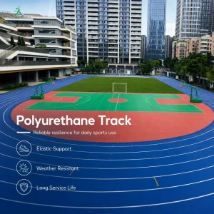 Synthetic Tartan Rubber Track Flooring for Soccer and Multi-Sport Use, Shock Absorption, Indoor/Outdoor
