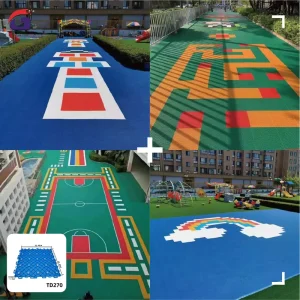 TD270 Heavy Duty PP Interlocking Gym Floor Rolls Non-Slip High-Density Fireproof