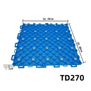 TD270 PP Plastic Interlocking Badminton Court Tiles, Non-Slip, UV-Resistant, Shock-Absorbing