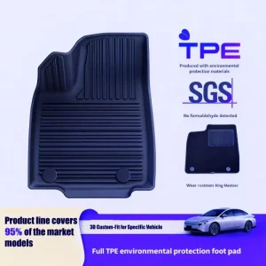 TPE 2.5mm Thick 2-Piece Full Set Modern Geometric Pattern Floor Car Mats for RX