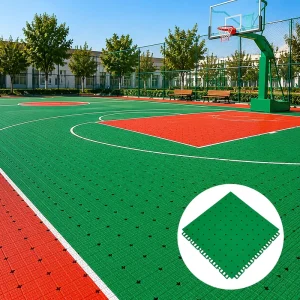 TPE Cross Pattern Sports Flooring Interlocking Floor Tiles for Multi Sport Court and Gym Flooring