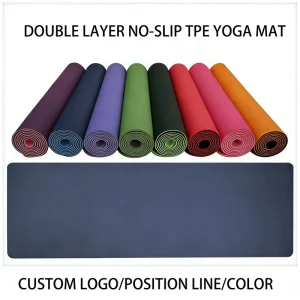 TPE Custom Printed Yoga Mat, Soundproof Non-Slip Exercise Floor Mat for Indoor Jump Rope, 183cm Rectangular