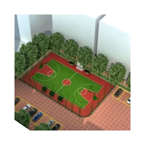 TPE Interlocking Basketball Court Flooring Tiles 13mm Thick Indoor/Outdoor Shock Absorption