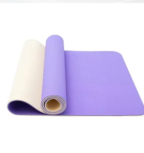 TPE Yoga Mat Double-sided Color Non-slip Thick 6mm 183cm Portable Foldable for Fitness Pilates