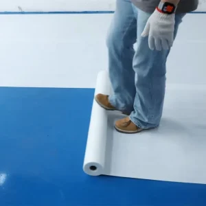 Temporary PE Tarpaulin Roll Floor Protection Anti-Slip Carpet Waterproof Self Adhesive Floor Covering Protects Hardwood and Tile
