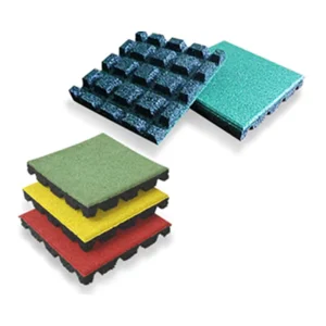 Textured Interlocking Rubber Flooring Mats Large Pieces Outdoor Playground Tiles with CE Certification and Customizable Colors