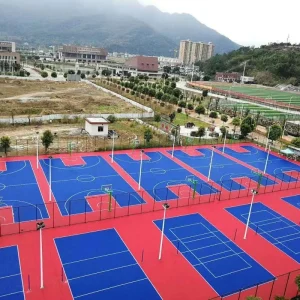 Textured Polypropylene Portable Flooring Basketball Court Outdoor Tiles Basketball Tennis Volleyball Court