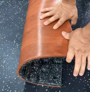 Textured Wood EPDM Wear-Resistant Rubber Flooring for Gym & Home Use