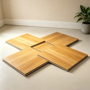 Textured Wood Veneer SPC Flooring Antique Wood Look Real Veneer Layer Rigid Core Flooring