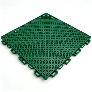Thick PP Interlocking Floor Tiles Double-Layer Grid Rounded Edges for Tennis & Badminton