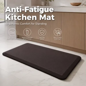 Thick Rectangular PU Anti-Fatigue Floor Mat, Waterproof, Anti-Fouling, High Resilience, Anti-Slip, for Kitchen and Office Use