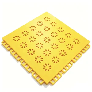 Thick TPE Interlocking Modular Floor Tiles Flower Pattern for Pickleball and Kindergarten Play Areas