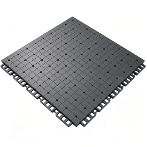 Thick TPE Interlocking Sports Floor Tiles with Cross Flower Pattern