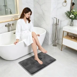 Thickened Slow-Rebound Memory Foam Eco-Friendly Bath Mat Non-Slip Absorbent Floor Rug for Bathroom Entryway Toilet