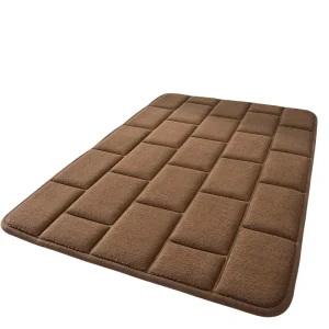 Thickened Soft Microfiber Bathroom Floor Mat with Geometric Pattern and Water Absorption