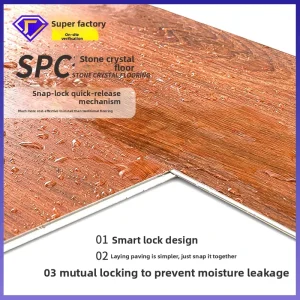 Thickened Wood-Grain SPC PVC Flooring with Click-Lock, Anti-Slip, Fireproof, Moisture-Resistant Finish