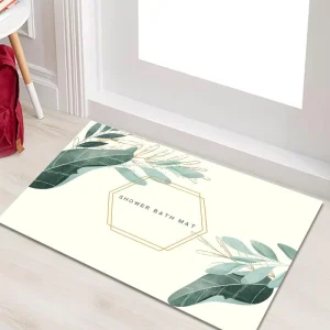 Thin Bathroom and Kitchen Floor Mat, Anti-Slip Backing, Washable Pet-Friendly