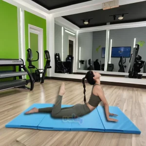 Three-Fold Portable PVC Gym Exercise Mat, Waterproof Crash Mat for Adults and Kids