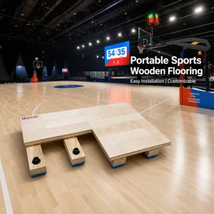 Tool Free Assembly Removable Hardwood Tiles Designed Fast Setup Indoor Basketball Courts Professional Multi Purpose Gyms