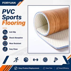 Top Grade Non Deform Easy Maintenance Durable 6mm PVC Vinyl Indoor Sports Flooring for Multi Sport Courts
