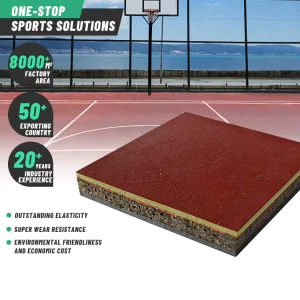 Top Quality Anti slip 7mm Stadium PU SBR Granules Sandwich System Sports Flooring Sports Center Sports Court Floor