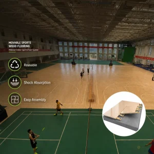 Tournament Grade Maple Hardwood Flooring System for Training Hockey Fitness Center Gym and Professional Indoor Pickleball Floor