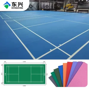 Training Center 4.5mm PVC Roll Eco Friendly Waterproof Sports Flooring for Badminton BWF Court