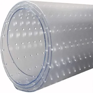 Transparent Eco-Friendly Nail PVC Thick (0.6-1 In.) Rectangle Floor Mat for Home Rolling Desk Chair Protection Low Medium Pile