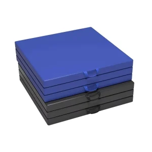 Tri-Fold PU Leather Folding Exercise Mat, Thick Foam Gymnastics Tumbling Mat with Carry Handles for Yoga Home Gym Training