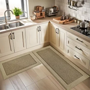 Tufted Loop Pile Machine-Washable Absorbent Non-Slip Kitchen Runner Mat