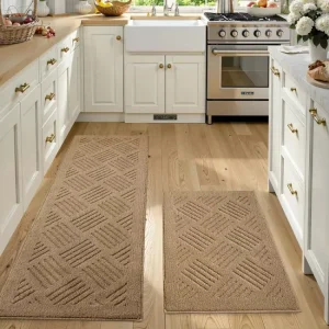 Tufted Loop Pile Non-Slip Washable Kitchen Runner Mat Water-Absorbent