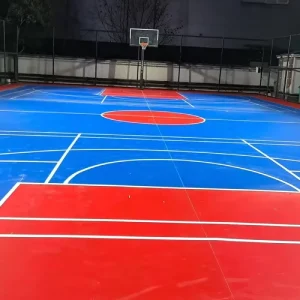 Turnkey High Density Fireproof Silicone Indoor Flooring Installation Service for Basketball Stadium