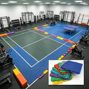 UV Anti Fade PP Modular Floor Long Outdoor Exposure Color Unchanged Table Tennis Ground