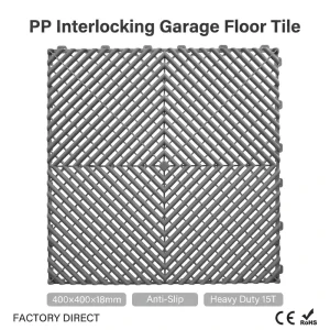 UV Resistant Waterproof 400x400x18mm PP Interlocking Floor Tiles for Garage Gym and Sports Flooring
