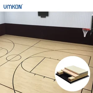 VMKON Maple Wooden Basketball Court Flooring Interlocking Floor Tiles Indoor Court Eco Friendly Shock Table Tennis Volleyball