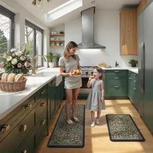 Vacuum Cleaning Scalloped Edge Kitchen Mats Floor Standing Mat