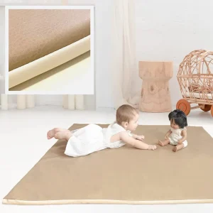 Vegan Leather Padded Baby Play Mat Double-sided Design Soft Foam Pad Waterproof and Durable Baby Crawling Mat
