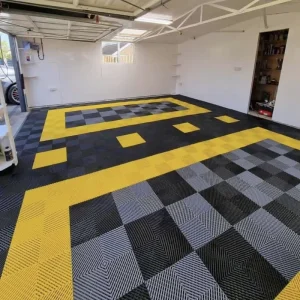 Vented Garage Floor Tiles Interlocking Plastic for Car Wash Auto Show Garages 40*40*1.8cm