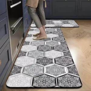 Vintage Boho Kitchen Floor Mat Quick Dry Oil Absorbing Non Slip Pad for Home and Dining Area