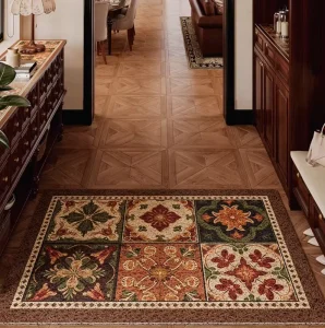 Vintage Wire Loop Door Mat Outdoor Entrance Rug for Home Entryway Non-Slip Washable Stain Resistant Pet Friendly Floor Mat