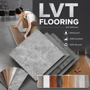 Vinyl Floor Tiles LVT Dry Back Glue Installation Marble Design Anti Slip Wear Layer Hotel Apartment OEM Manufacturer