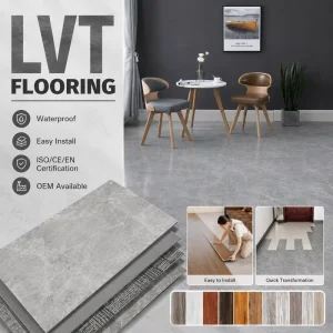 Vinyl Floor Tiles LVT Glue Down Herringbone Style Durable Easy Clean School Hospital Contractor Builder Supply OEM